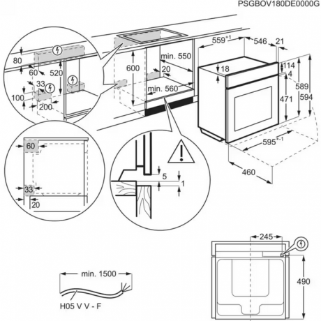 AEG BSK999330M Εντοιχιζόμενος Φούρνος Ατμού 70lt Inox A++